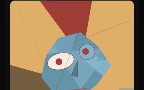 Faceted — a generated cubist portrait from a text seed